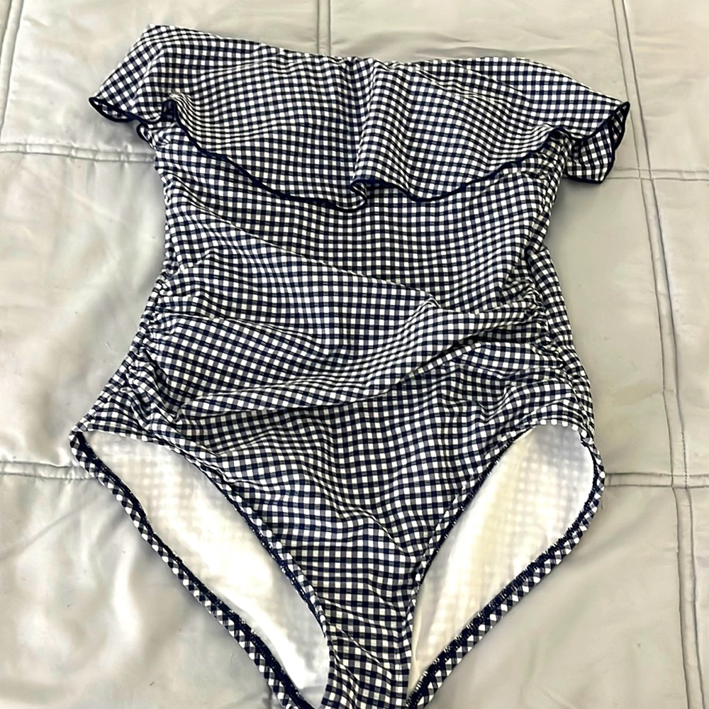 Gingham Size S bathing suit/swimsuit. Never worn. New. Removed the tags.